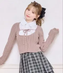 apres jourシャツドッキングニット ピンク