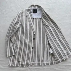 【美品】ティージャケット　T-JACKET テーラードジャケット　ストライプのサムネイル