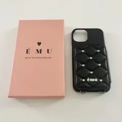 EMU スマホケース ブラック iPhone13 14 スマホショルダー