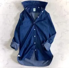 【美品】フィナモレ シャンブレーデニムシャツ　インディゴ 38 長袖のサムネイル