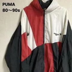 80〜90s PUMA ナイロンジャケット 企業ロゴ マルチカラー