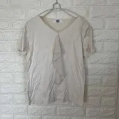 J.PRESS アイボリー フリル付き 半袖Tシャツ カットソー サイズM 美品のサムネイル