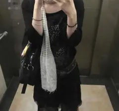 黒の花装飾ベルト