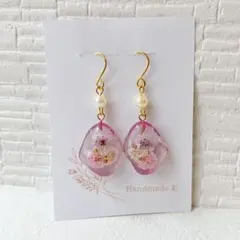 ≪340 ピンク≫レジンピアス 400円 - メルカリ