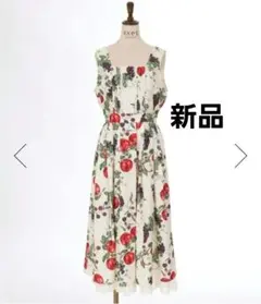 新品　axes femme フルーツ柄　ジャンスカ　キナリ