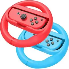switch マリオカートJoy-Conハンドル コントローラー2個セット 赤