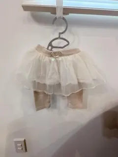 プティマイン　ベージュレイヤードスカート 80cm