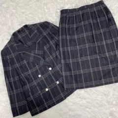 Burberrys チェック柄　スーツ　セットアップ　ネイビー　ホワイト