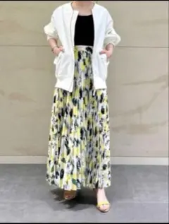 【美品】プラステ　ブライトカラープリントプリーツスカート　PLST