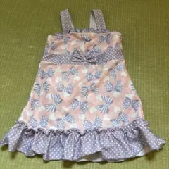 女の子 ワンピース水着 リボン柄 100