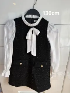 ツイード ワンピース 卒業式 入学式 130cm