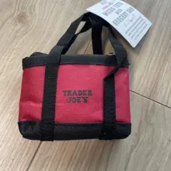 未使用タグ付き TRADER JOE'S マイクロトート　エコバッグ 赤黒
