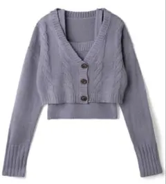 グレイル　カーディガン　ブルー　M