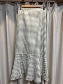 NICECLAUP ギンガムチェック ロングスカート マーメイド フリーサイズ