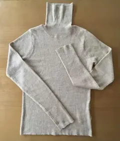 ビーミングバイビームズシアータートルネックリブニット22AWグレイッシュベージュ