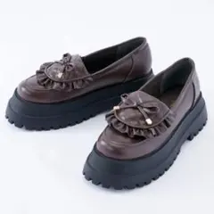 makiしまむらコラボローファー melume【LLサイズ】濃茶