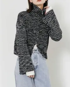 SENSE OF PLACE センスオブプレイス ダブルジップセーター ブラック