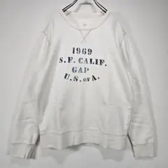 GAP Vガゼット スウェット トレーナー M ビッグプリント ロゴ 古着コーデ