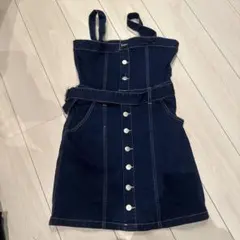 ダークブルーノースリーブミニワンピース S