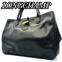 LONGCHAMP ロンシャン ロゾ ハンドバッグ レザー ブラック ゴールドのサムネイル