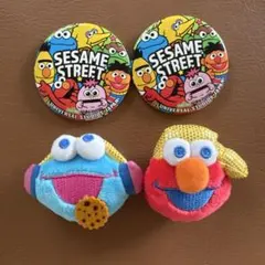 ユニバ usj 限定 セサミ エルモ クッキーモンスター　ぬいぐるみバッジ