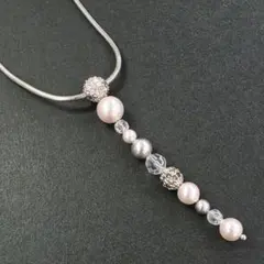 スワロフスキー SWAROVSKI ネックレス Iライン パール ピンク可愛いのサムネイル