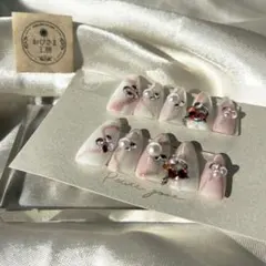 #501 ハンドメイド ネイルチップ ピンク系