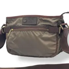 エフクリオ ショルダーバッグ ナイロン ミドル カーキ レザー ミリタリー
