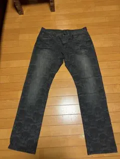 Levis×アンディウォーホル　先染めブラックデニム　希少！ドクロ総柄