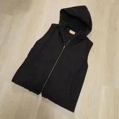 【美品】NANO universe 黒 フード付きダウンベスト