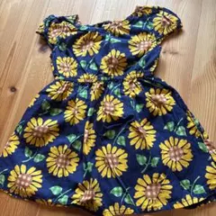ひまわり柄 ワンピース 100