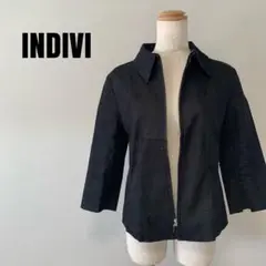 INDIVI インディヴィ　ブラック ジャケット 5分袖
