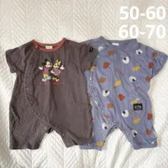 futafuta バースデイ　ロンパース　半袖　カバーオール　ミッキー