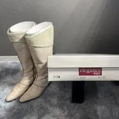 エレガンス卑弥呼　ホワイトファー付きロングブーツ