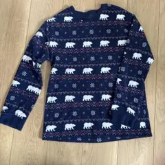 クマ柄 ネイビー フリースパジャマ　✳︎トップスのみ
