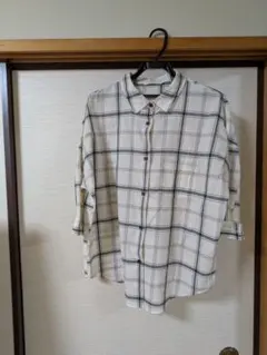 Lugnoncure チェック柄 五分袖シャツ