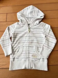 pique フード付きストライプパーカー XXS