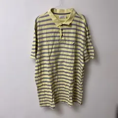 NAUTICA イエローグレーストライプ ポロシャツ 3XL