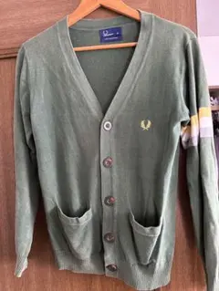 FRED PERRY コットンピケ カーディガン オリーブ Mのサムネイル