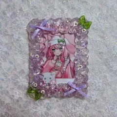 硬質トレカケース 高透明ホイップ クリアパープル ネモフィラ風パーツ