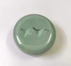 高麗青磁 茶入 柏岩 李相烈 作 共箱あり 茶道具 煎茶道具 道具 ] - 道具 金福漢造 高麗青磁茶入（替蓋付）（共箱） □z