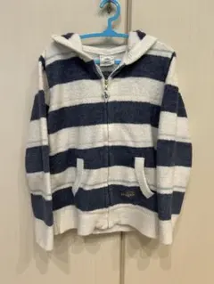 ジェラートピケ　フード付きパーカー M ネイビーとホワイト