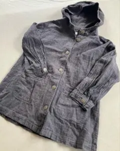 【サマンサモスモス】　綿麻 フード ジャケット グレイッシュブラウン　F