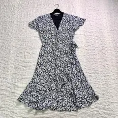 ラルフローレン 花柄プリント カシュクールワンピース ベルト付