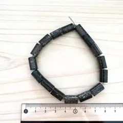 ビーズ 円柱 ブラック×ホワイト パーツ