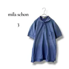 mila schon golf ポロシャツ L ブルー 半袖 メンズ 刺繍ロゴのサムネイル