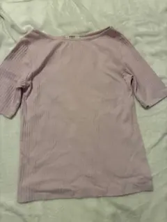 OPAQUE.CLIP 薄紫 五分袖 Tシャツ