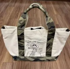 間も無く出品終了　最終値下げ　スヌーピー　迷彩柄　ミニトートバッグ