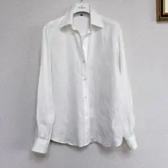 【美品】セオリー　リネン長袖シャツ 白
