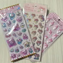 [正規品] マイメロディ　シール3種　ウォーターシール/ぷくっと/ミルキーメロウ